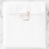 Elegante moderne parels en Prosecco Bruidsfeest Ronde Sticker (Tas)