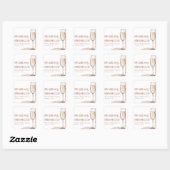 Elegante moderne parels en Prosecco bruidsfeest Vierkante Sticker (Vel)