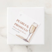 Elegante moderne parels en Prosecco Bruidsfeestje Bedankjes Labels (In situ)