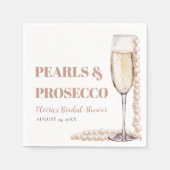 Elegante moderne parels en Prosecco Bruidsfeestje Servet (Voorkant)