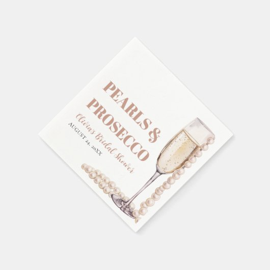 Elegante moderne parels en Prosecco Bruidsfeestje Servet (Hoek)