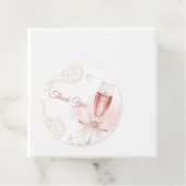 Elegante moderne parels & Prosecco bruidsfeest Bedankjes Labels (In situ)