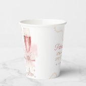 Elegante moderne parels & Prosecco bruidsfeest Papieren Bekers (Links)