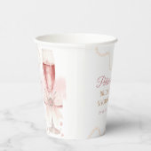 Elegante moderne parels & Prosecco bruidsfeest Papieren Bekers (Rechts)
