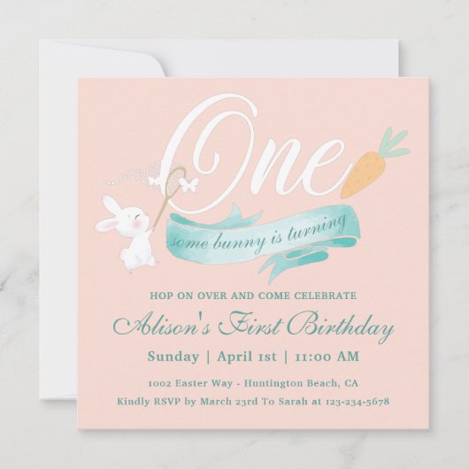 Elegante moderne Pasen eerste verjaardag Kaart (Voorkant)