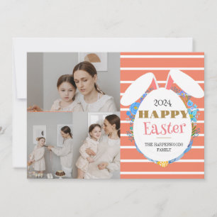 elegante moderne Pasen familie drie foto collage Feestdagenkaart