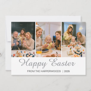 elegante moderne Pasen, familie Drie foto collage Feestdagenkaart