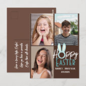 elegante moderne Pasen, familie drie fotocollage Briefkaart (Voorkant / Achterkant)