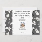 elegante moderne Pasen, familie drie fotocollage Feestdagenkaart (Achterkant)