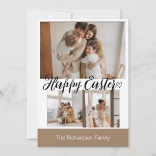elegante moderne Pasen, familie drie fotocollage Feestdagenkaart