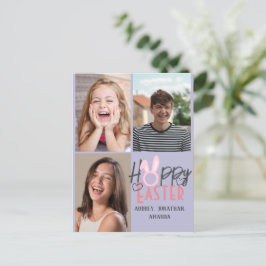 elegante moderne Pasen, familie drie fotocollage Feestdagenkaart
