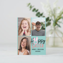 elegante moderne Pasen, familie drie fotocollage Feestdagenkaart