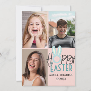 elegante moderne Pasen, familie drie fotocollage Kaart