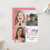 elegante moderne Pasen, familie drie fotocollage Kaart (Voorkant / Achterkant in situ)