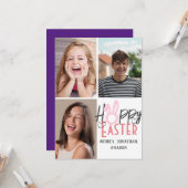 elegante moderne Pasen, familie drie fotocollage Kaart (Voorkant / Achterkant in situ)