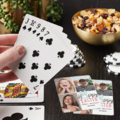 elegante moderne Pasen, familie drie fotocollage Pokerkaarten (Insitu)