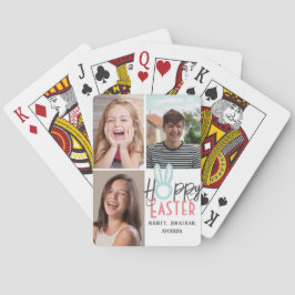 elegante moderne Pasen, familie drie fotocollage Pokerkaarten