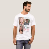 elegante moderne Pasen, familie drie fotocollage T-shirt (Voorkant volledig)