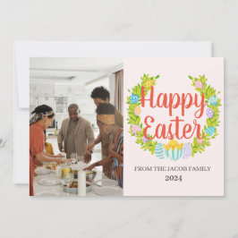 elegante moderne Pasen, familie twee fotocollage Feestdagenkaart