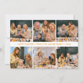 elegante moderne Pasen, familie Zes foto collage Feestdagenkaart
