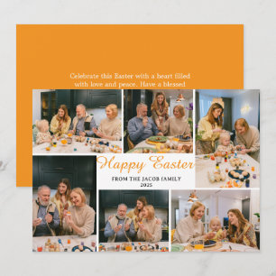 elegante moderne Pasen, familie Zes foto collage Feestdagenkaart