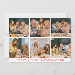 elegante moderne Pasen, familie Zes foto collage Feestdagenkaart