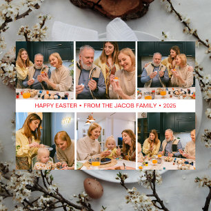 elegante moderne Pasen, familie Zes foto collage Feestdagenkaart