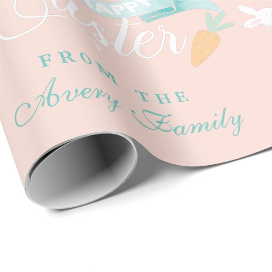 Elegante moderne Pasen gepersonaliseerd Cadeaupapier (Rol Hoek)