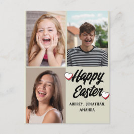 elegante moderne Pasen gezinscollage met drie foto Feestdagenkaart