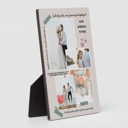 Elegante moderne pasgetrouwden foto collage bruilo fotoplaat (Zijkant)