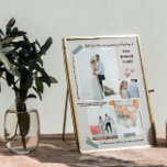 Elegante moderne pasgetrouwden foto collage bruilo fotoplaat<br><div class="desc">Leuke moderne fotocollage moodboard elegante pasgetrouwden foto bruiloft trendy unieke custom cadeau</div>