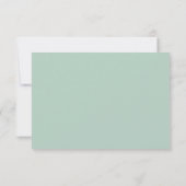 Elegante moderne pastel groene bruiloft RSVP kaartje (Achterkant)