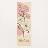 Elegante moderne pastel Sinaasappel en roze bloeme Yogamat (Voorkant)