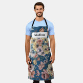 Elegante moderne pastelbloemen gepersonaliseerd ca schort (Gedragen)
