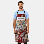 Elegante moderne pastelbloemen gepersonaliseerd ca schort (Gedragen)