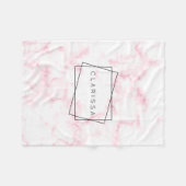elegante moderne pastelroze en witte faux marmer fleece deken (Voorkant (Horizontaal))