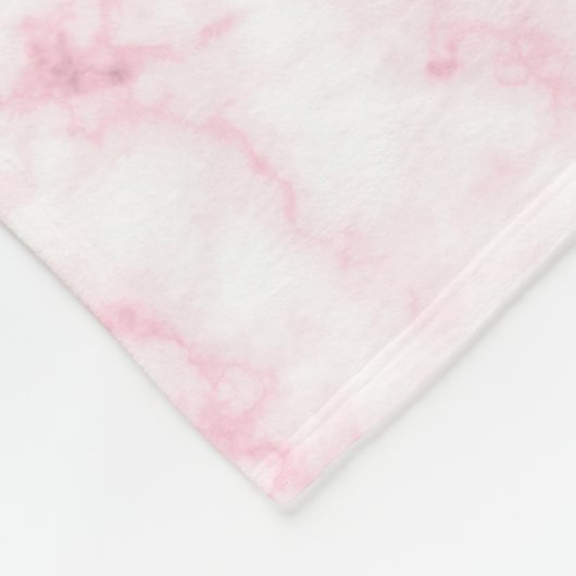elegante moderne pastelroze en witte faux marmer fleece deken (Hoek)