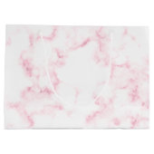 elegante moderne pastelroze en witte faux marmer large cadeautasje (Achterkant)