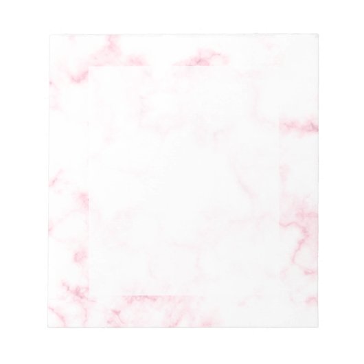elegante moderne pastelroze en witte faux marmer notitieblok (Voorkant)