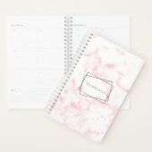 elegante moderne pastelroze en witte faux marmer planner (Display)