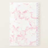 elegante moderne pastelroze en witte faux marmer planner (Achterkant)