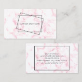 elegante moderne pastelroze en witte faux marmer visitekaartje (Voorkant / Achterkant)