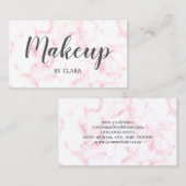 elegante moderne pastelroze en witte faux marmer visitekaartje (Voorkant / Achterkant)