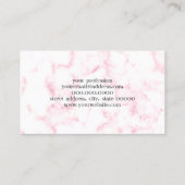 elegante moderne pastelroze en witte faux marmer visitekaartje (Achterkant)