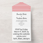 Elegante moderne patriottische 4 juli bruiloft all in one uitnodiging (Binnen)