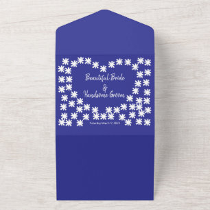 Elegante moderne patriottische 4 juli bruiloft all in one uitnodiging