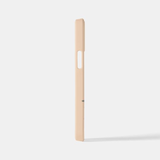 Elegante moderne perzik bloemenkrans monogram M iPhone Hoesje (Rechterkant)