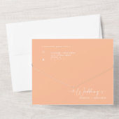 Elegante moderne perzik Fizz Boho Arch QR Code Fot All In One Uitnodiging (Achterkant)