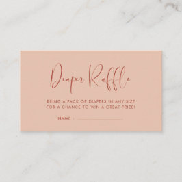 Elegante & Moderne Perzik Luier Raffle insert Informatiekaartje