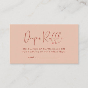 Elegante & Moderne Perzik Luier Raffle insert Informatiekaartje